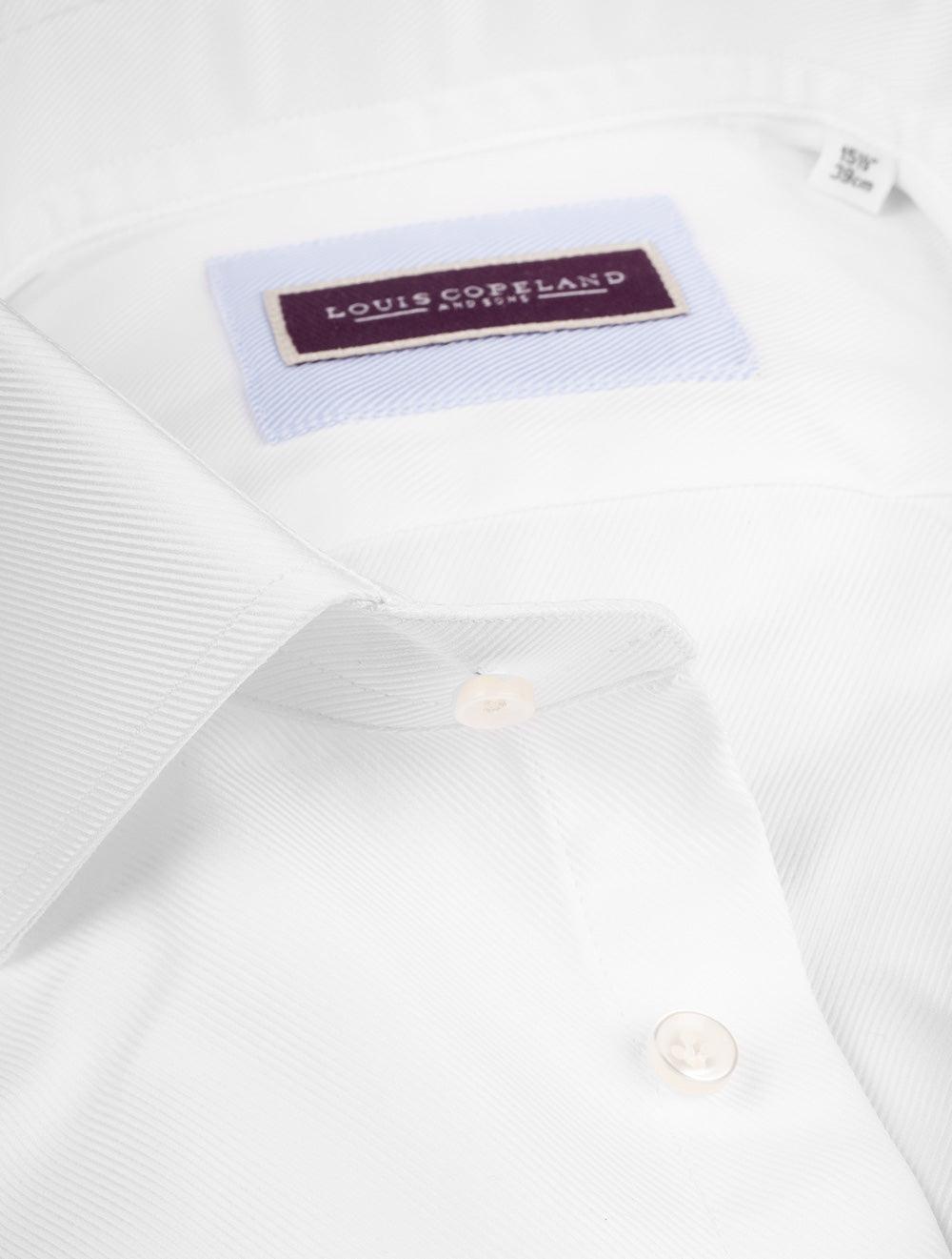 Louis Copeland Thomas Mason Twill Slim Single Cuff Shirt White AI2