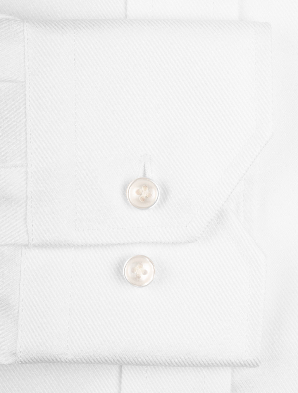 Louis Copeland Thomas Mason Twill Slim Single Cuff Shirt White AI3