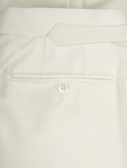 LOUIS COPELAND Single Pleat Trouser Cream