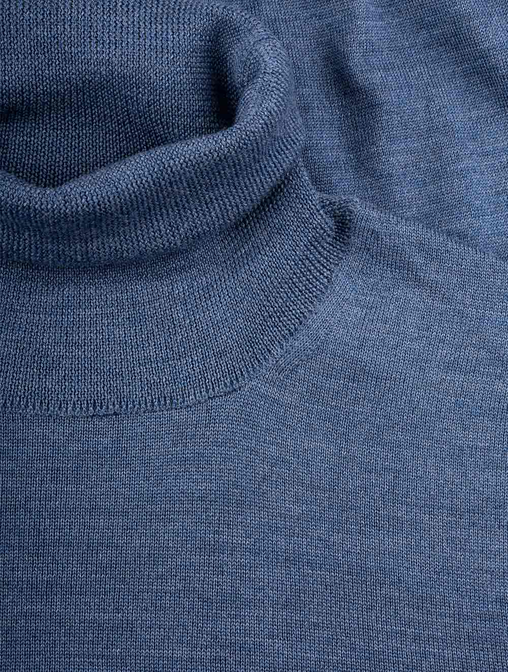 Louis Copeland Merino Turtle Neck Blue AI3