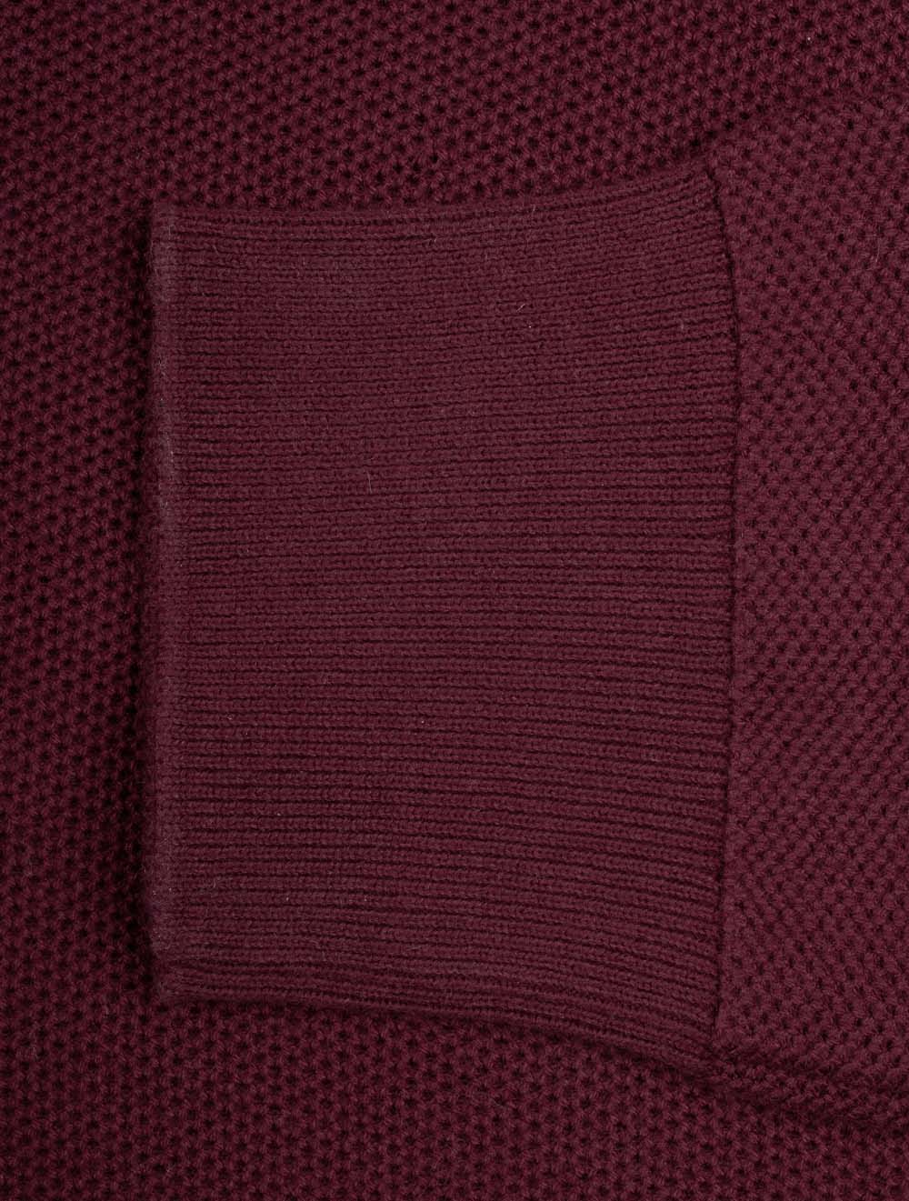 Half Zip Pique Pullover Wine