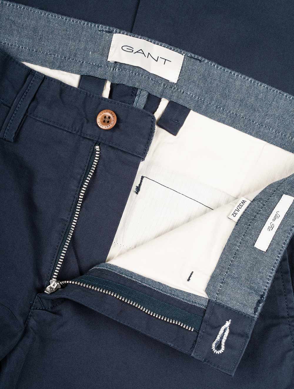 SLIM TWILL CHINOS-Marine