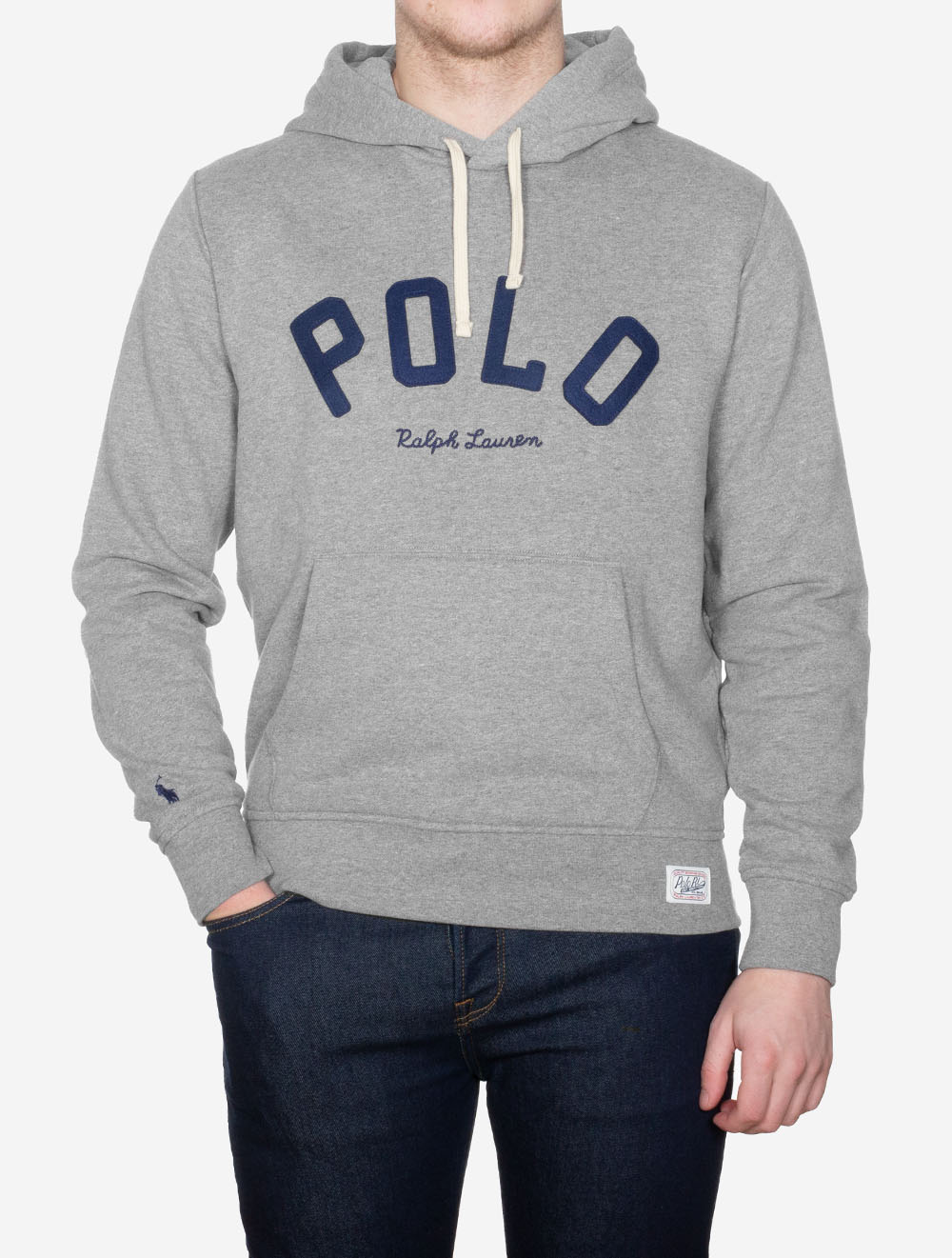 Ralph Lauren Fleece Logo Hoodie Grey AI1