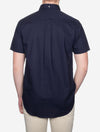 Regular Cotton Linen Short Sleeve Shirt Evening Blue