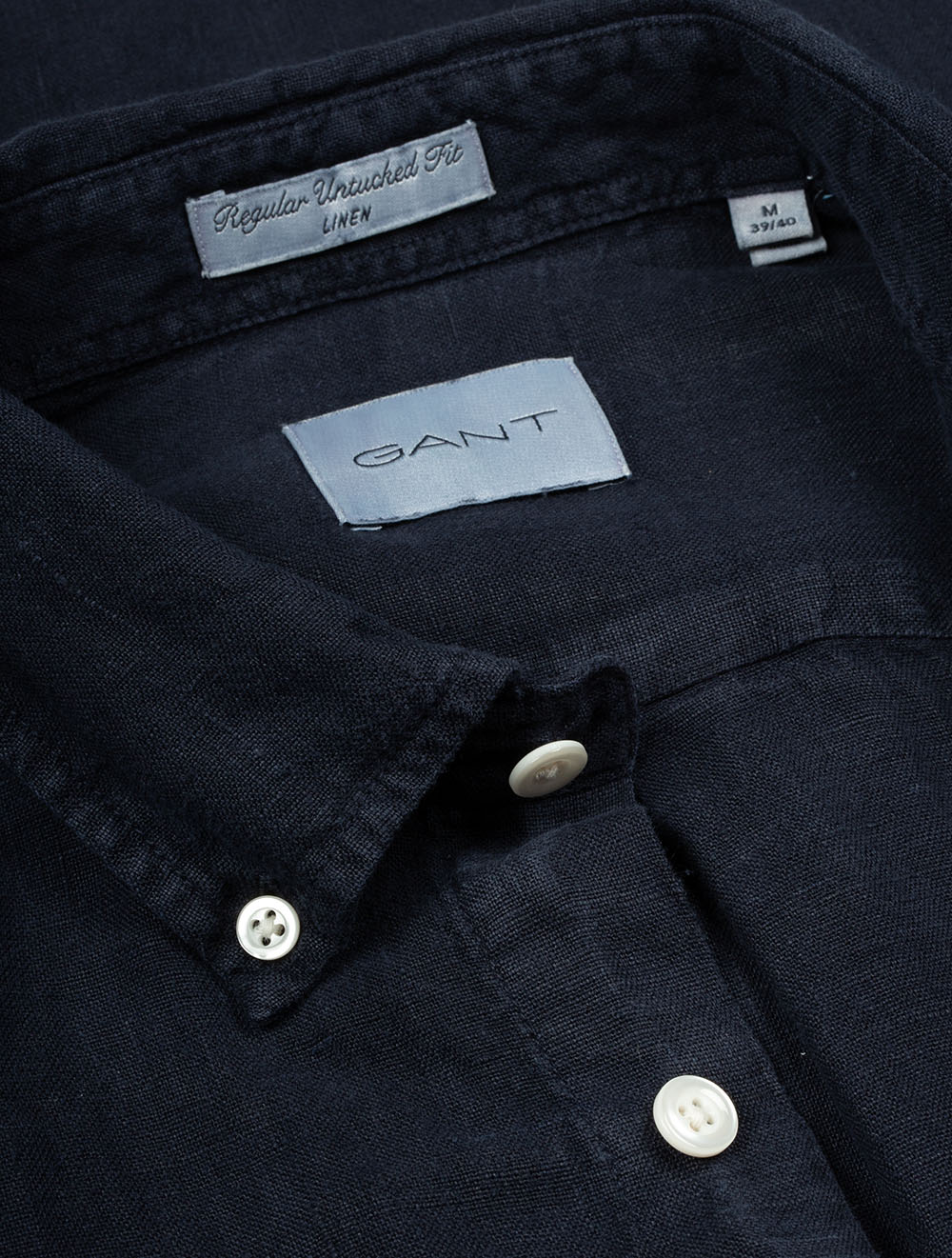 Linen Regular Fit Shirt Evening Blue