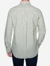 Regular Cotton Linen Stripe Shirt Pine Green