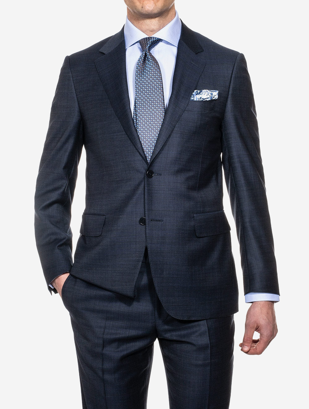 Slub Finished Suit Navy