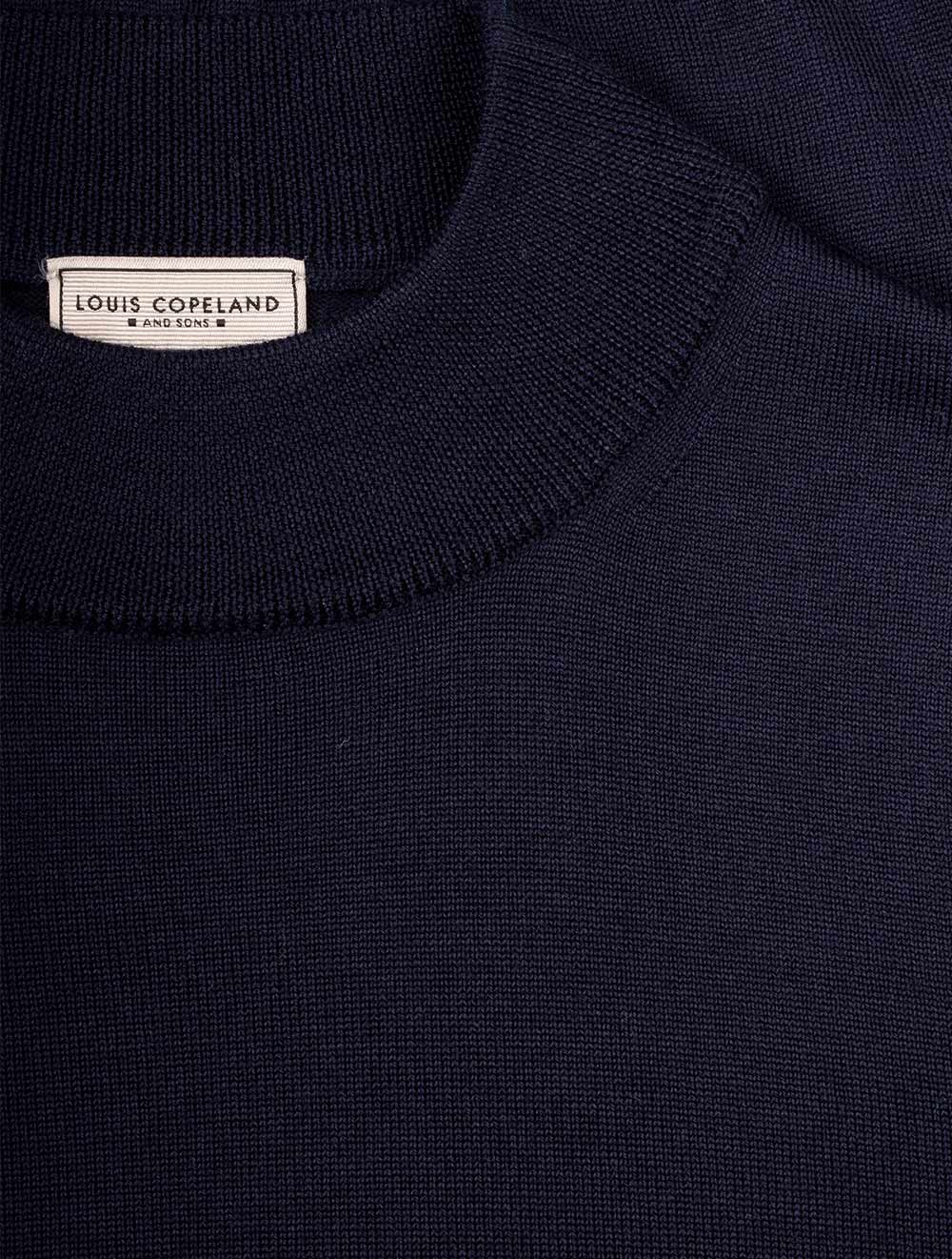 Merino Wool Mock Neck Navy
