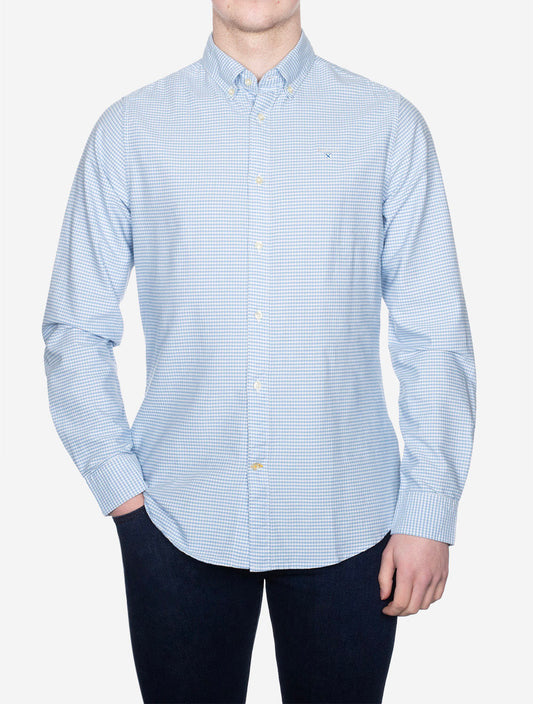 BARBOUR Gingham Oxtown Tailored Shirt Blue