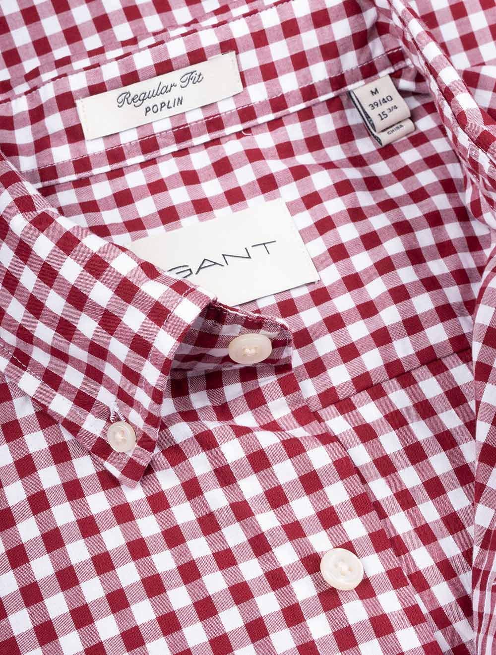 Regular Fit Classic Gingham Poplin Shirt Plumped Red