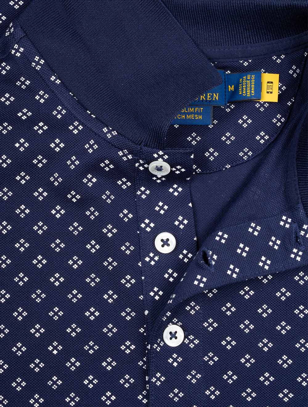 Diamond Dots Polo Shirt Cruise Navy