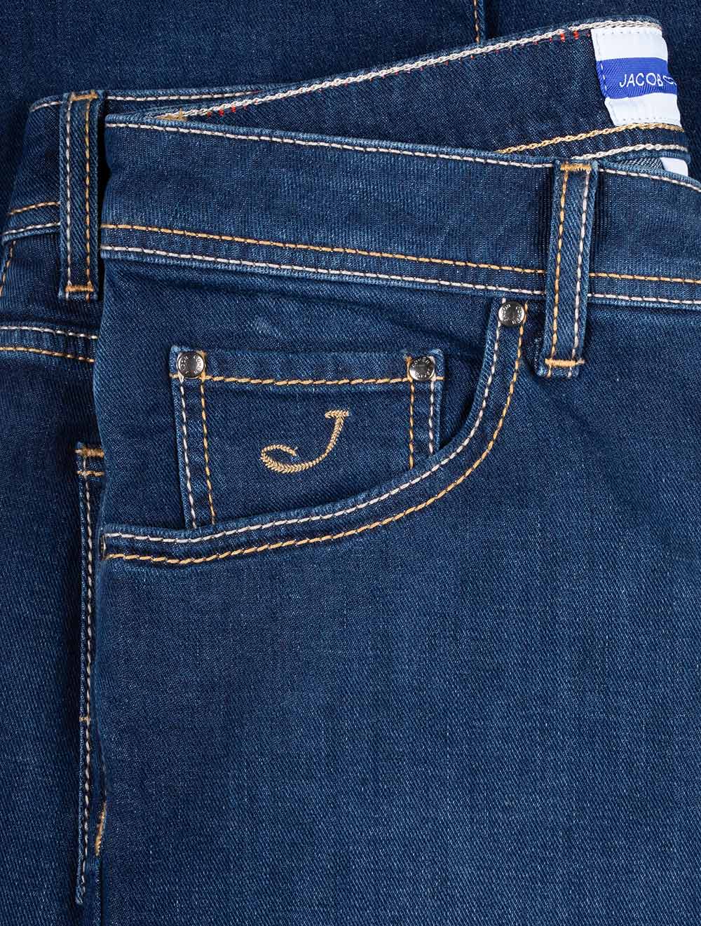 Jacob Cohen Orange Badge Jeans Navy Denim AI4