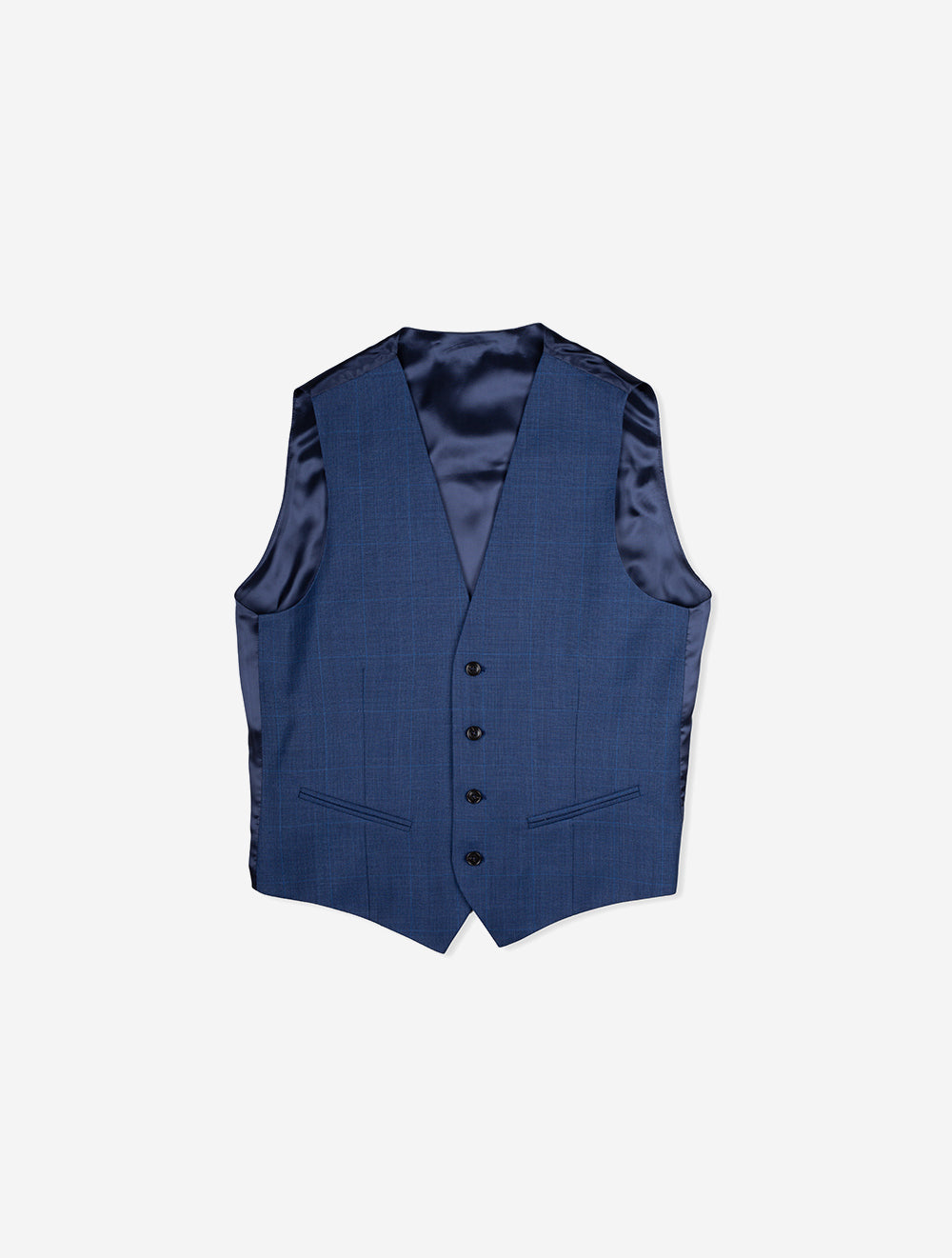 Check 3 Piece Suit Blue