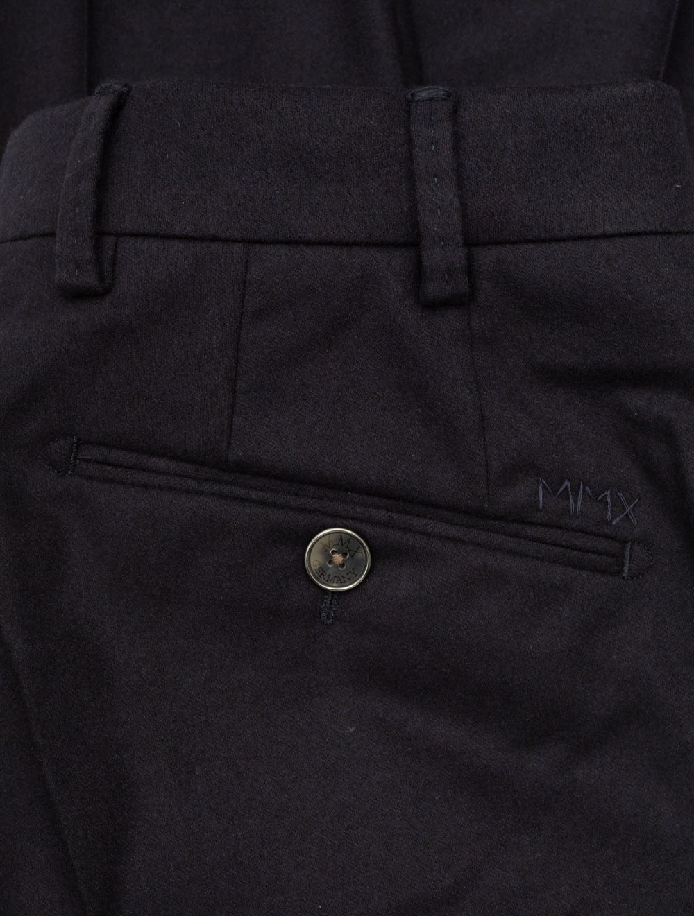 Mmx Navy Lupus Wool Flannel Trousers AI3