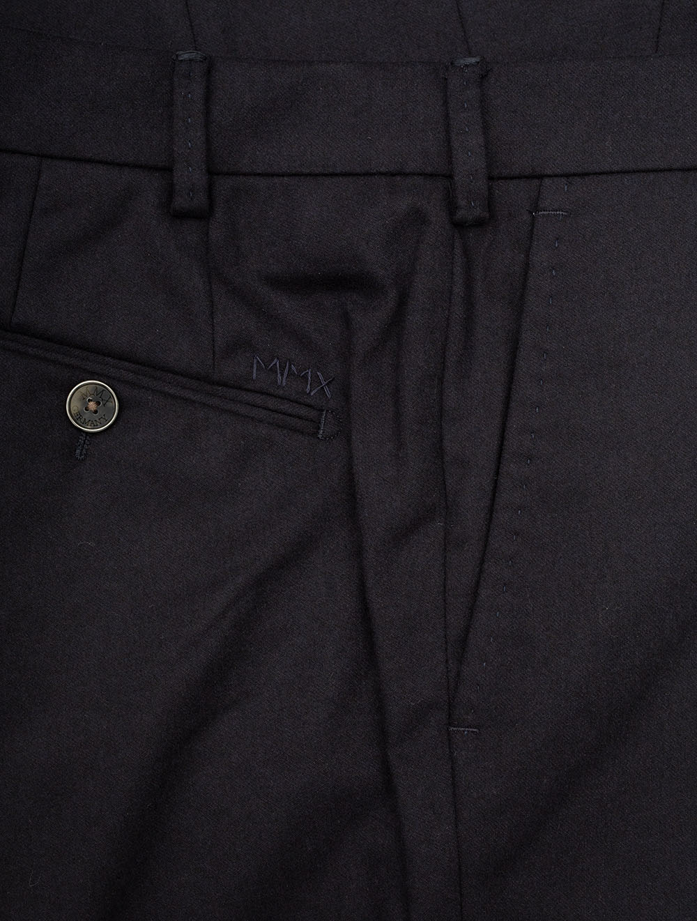 Mmx Navy Lupus Wool Flannel Trousers AI4