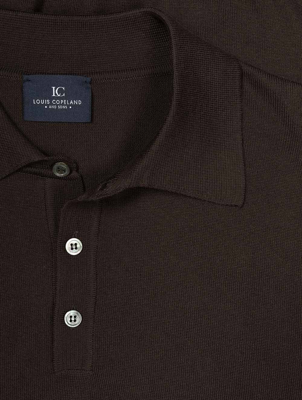 Short Sleeve Tennis Polo Dark Brown