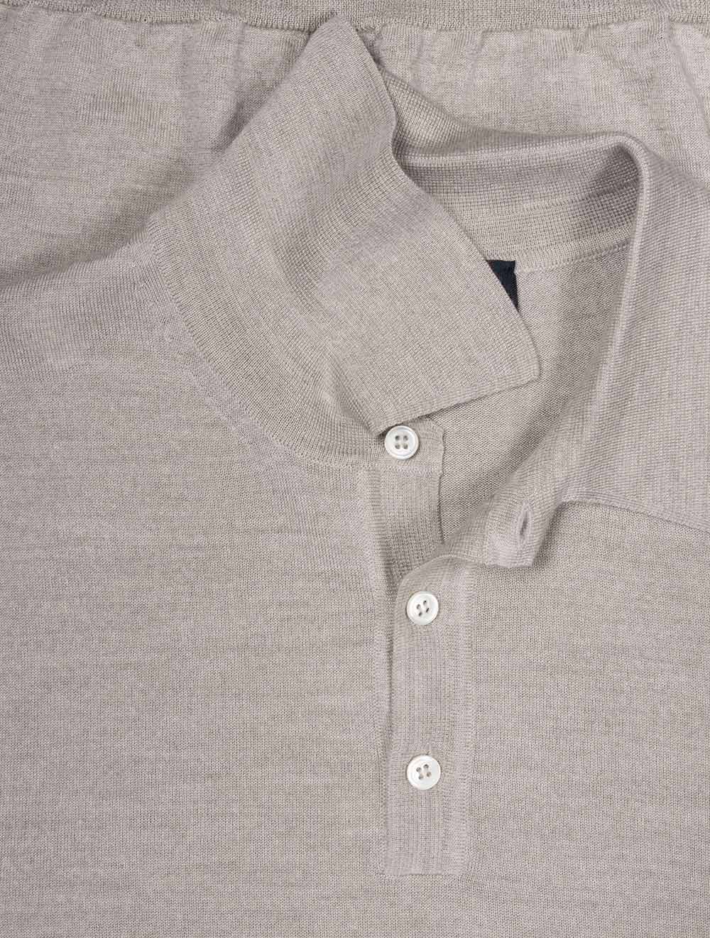 Long Sleeve Tennis Polo Beige