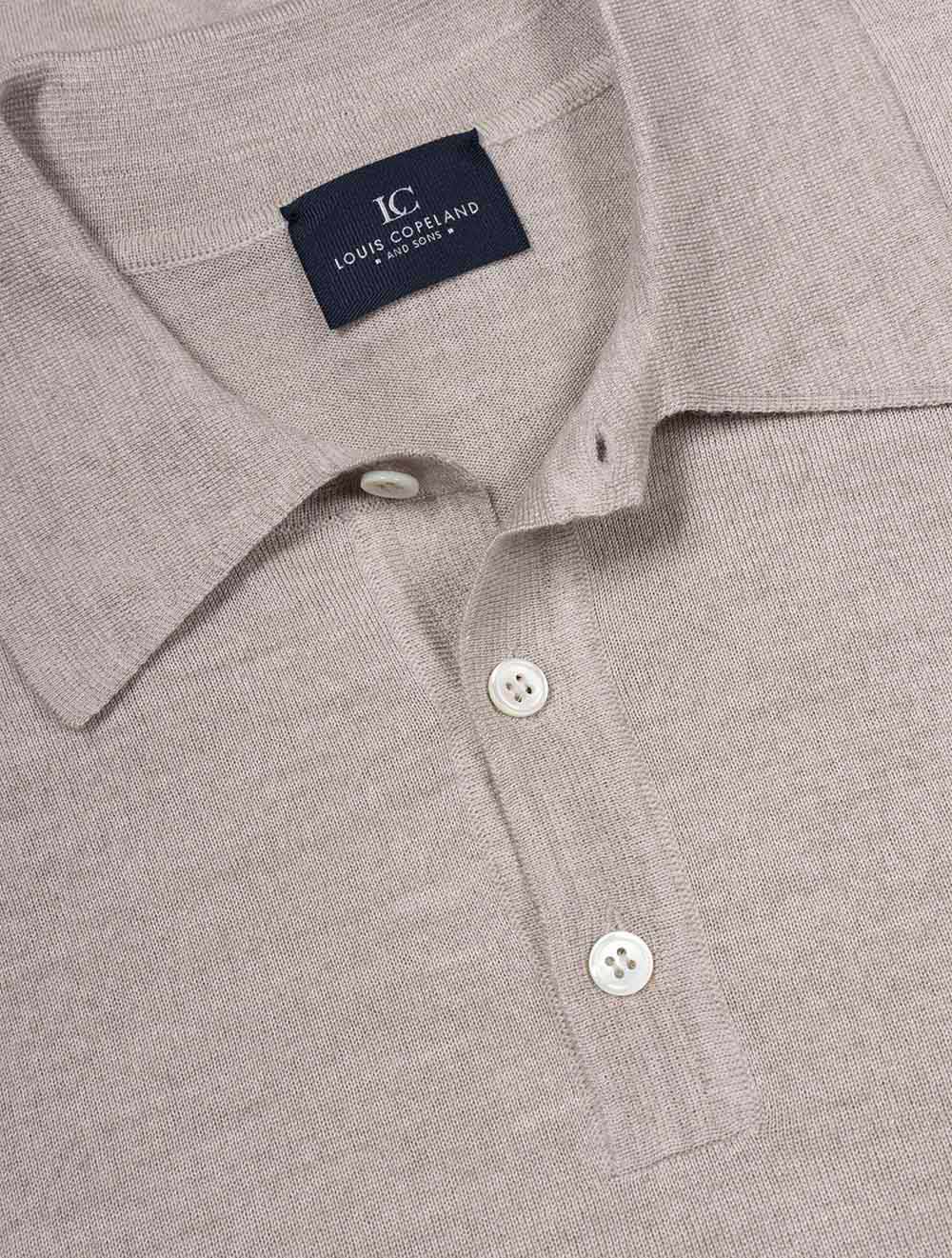 Long Sleeve Tennis Polo Beige