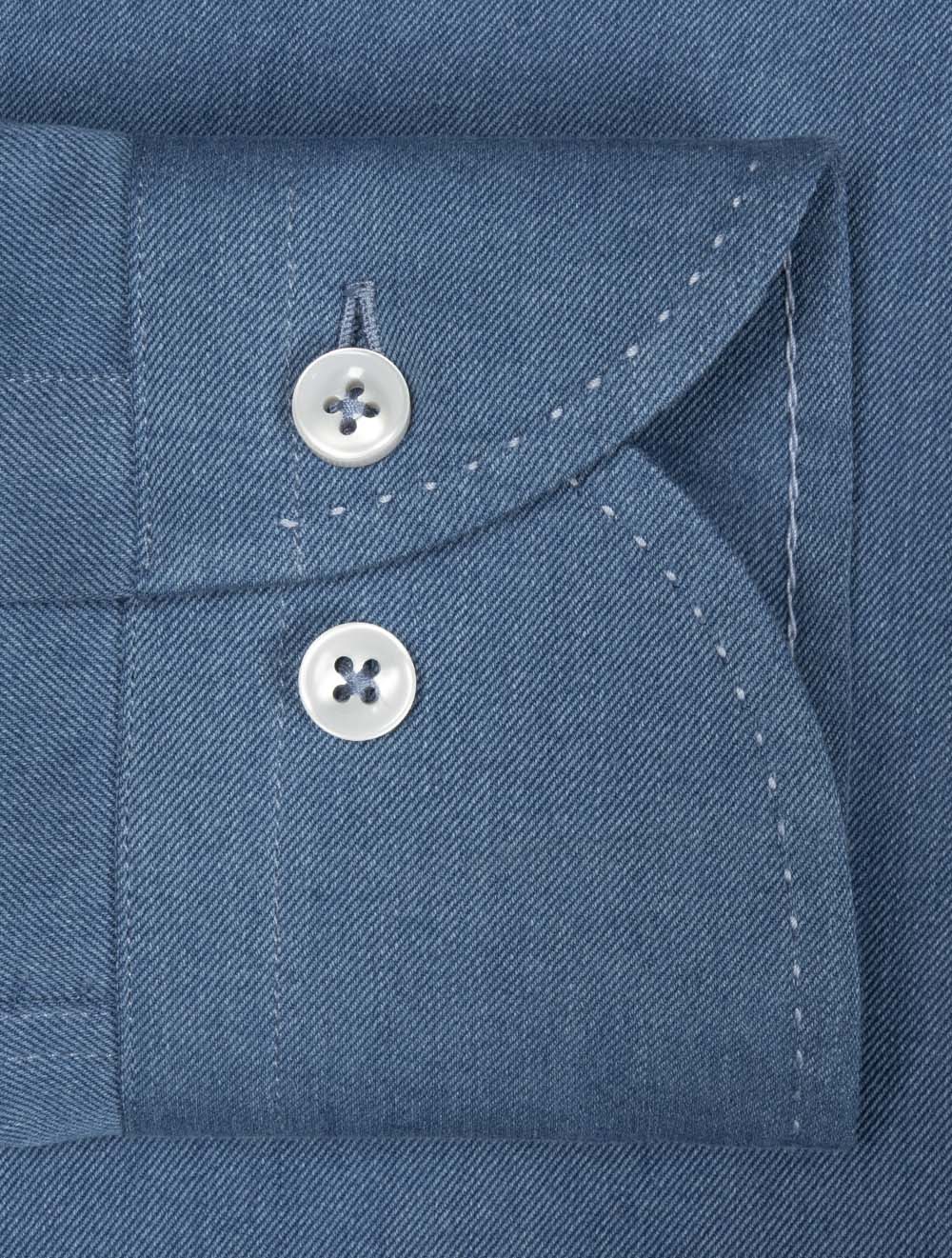 Casual Denim Shirt Muted Blue