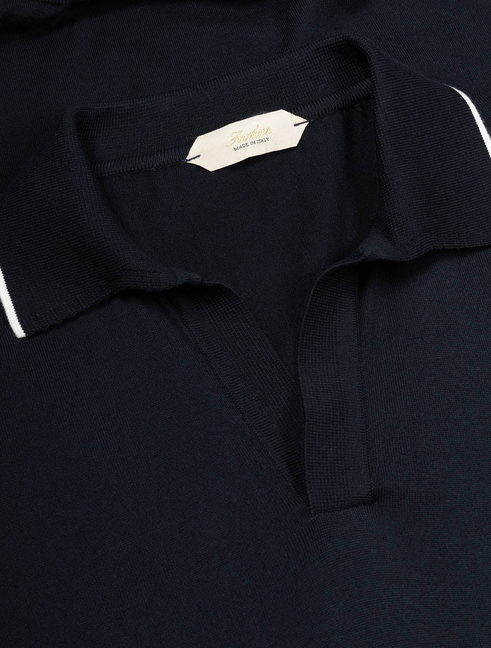 Short Sleeve Buttonless Polo Navy