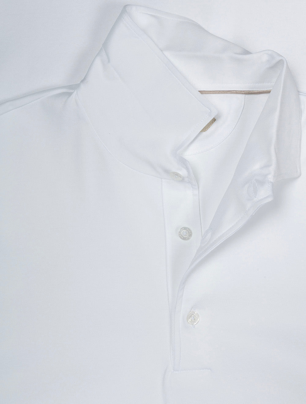 3 Button Short Sleeve Polo Shirt White