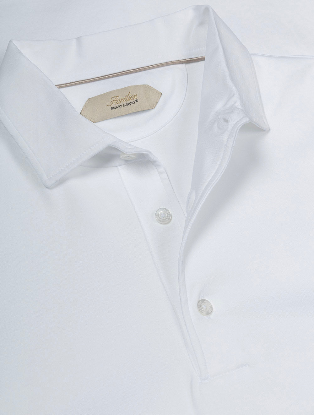 3 Button Short Sleeve Polo Shirt White