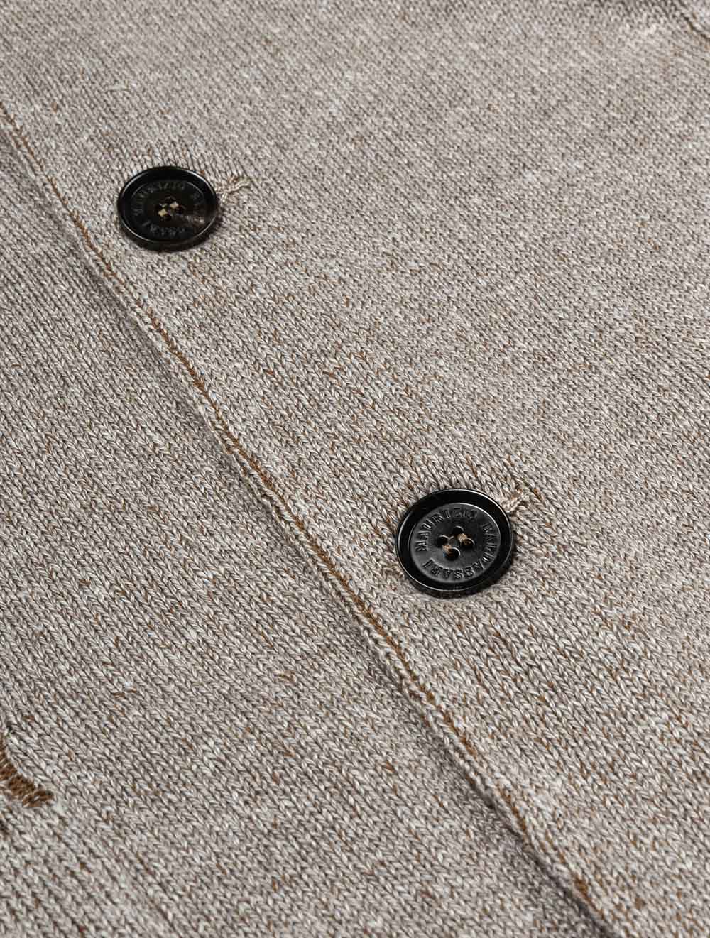 Vanise Knit Jacket Rib Details Camel Desert