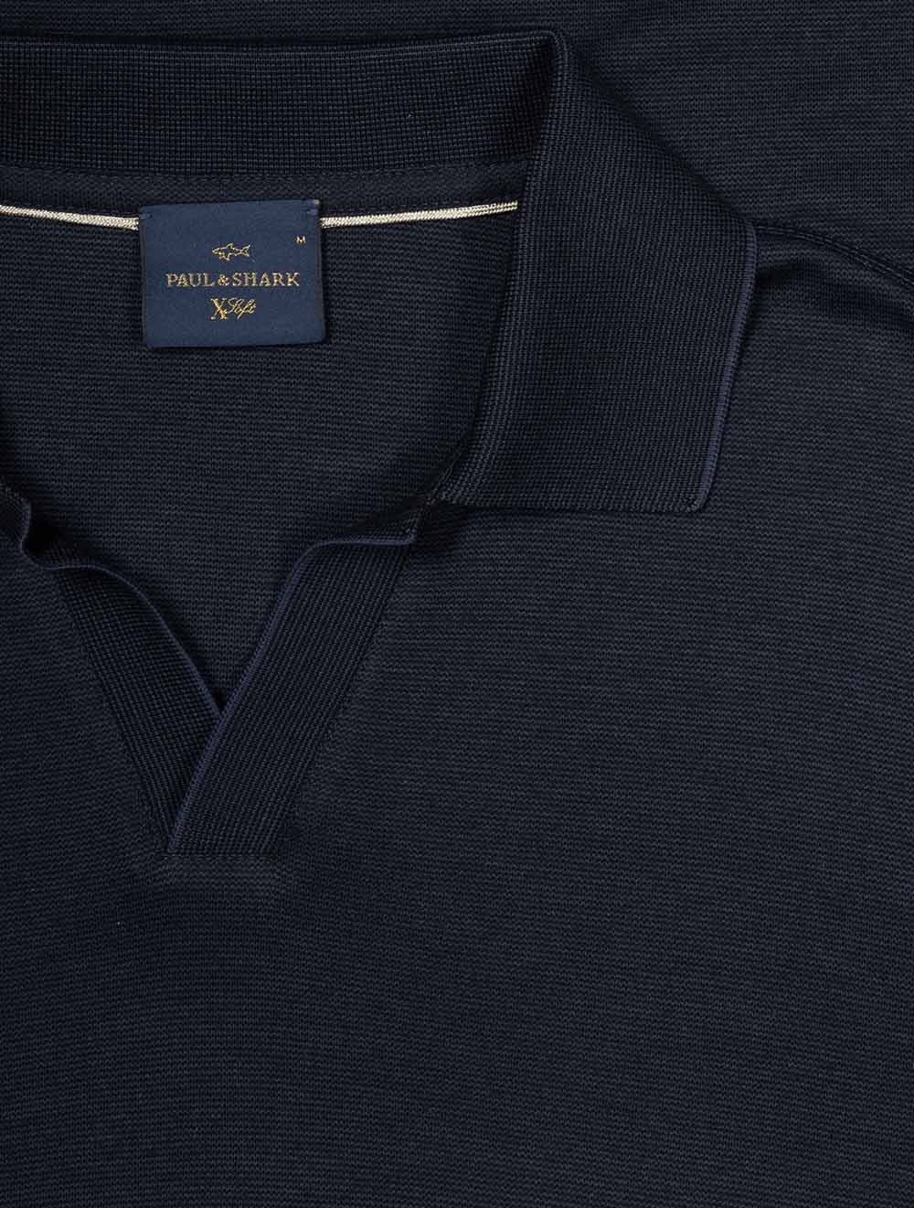 X-Soft Interlock Open Collar Polo Navy