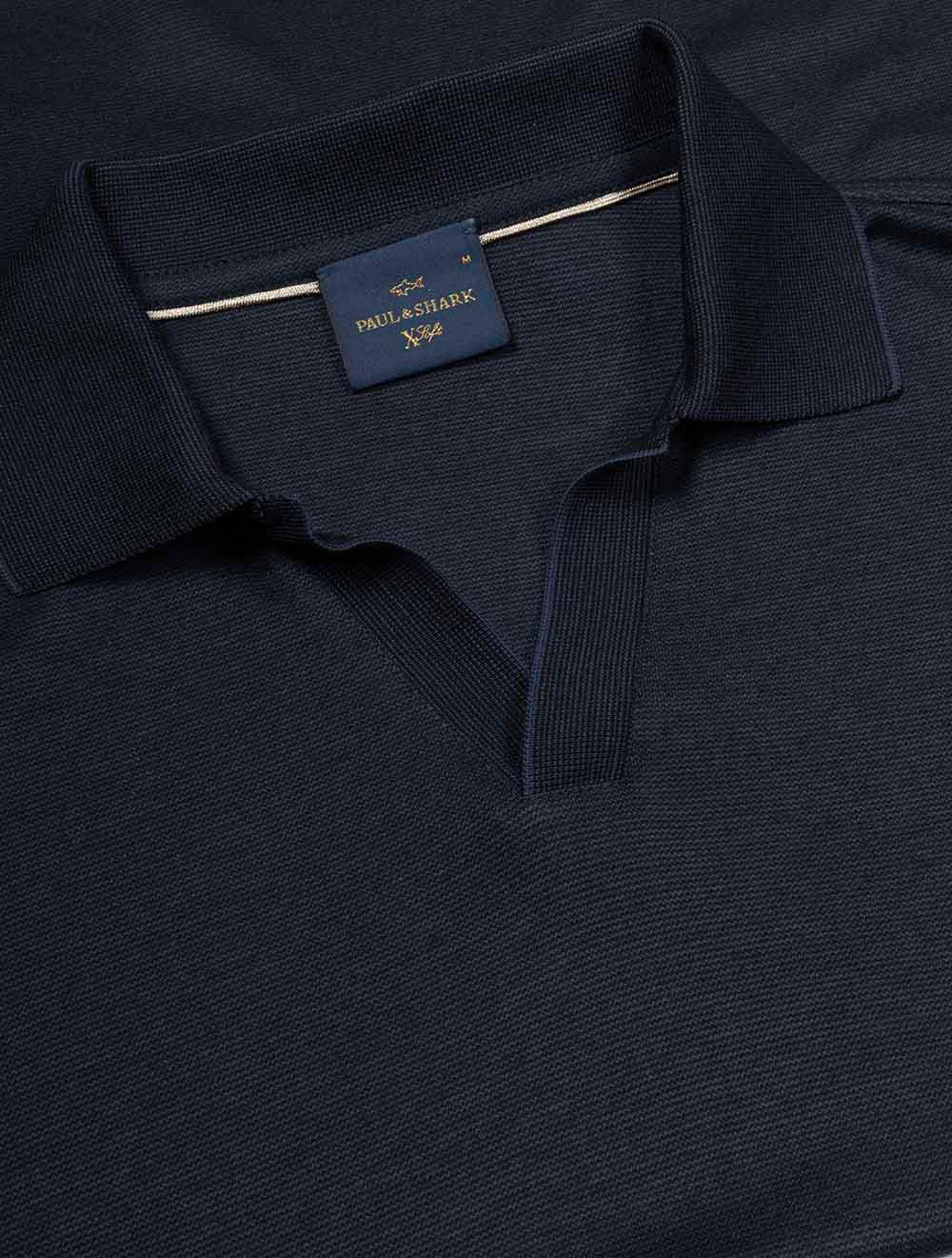 X-Soft Interlock Open Collar Polo Navy