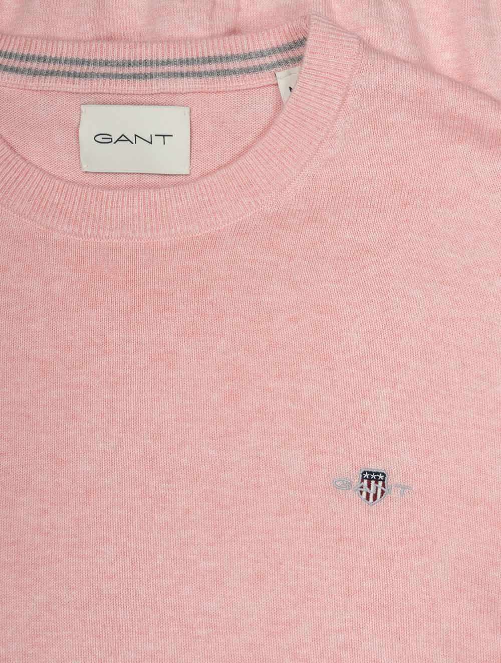Classic Cotton Crew Neck Sweater California Pink Melange