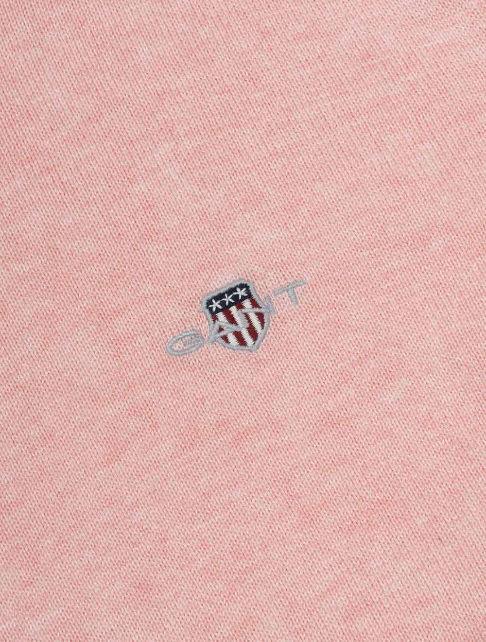 Classic Cotton Crew Neck Sweater California Pink Melange