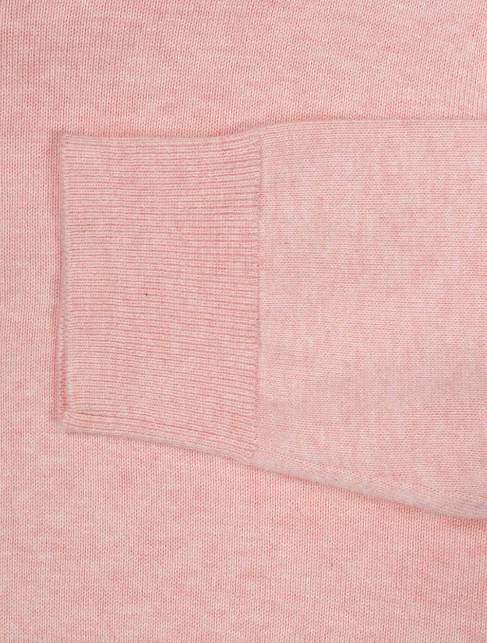 Classic Cotton Crew Neck Sweater California Pink Melange