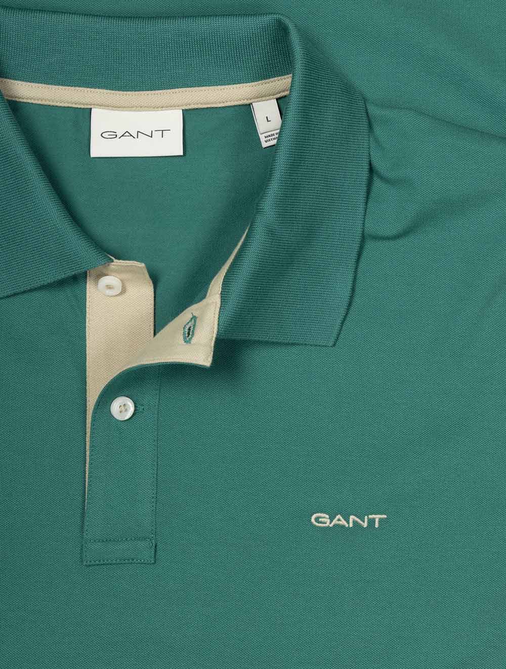 Regular Contrast Piqué Short Sleeve Polo Shirt Botanical Hue