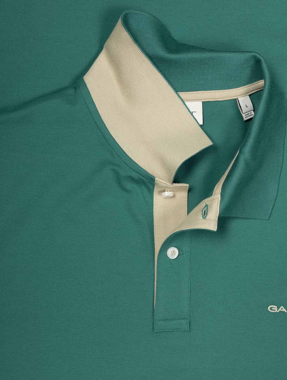 Regular Contrast Piqué Short Sleeve Polo Shirt Botanical Hue