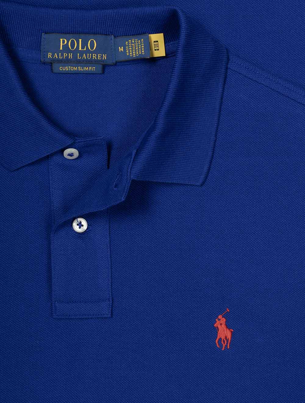 Basic Mesh Polo Shirt Blue