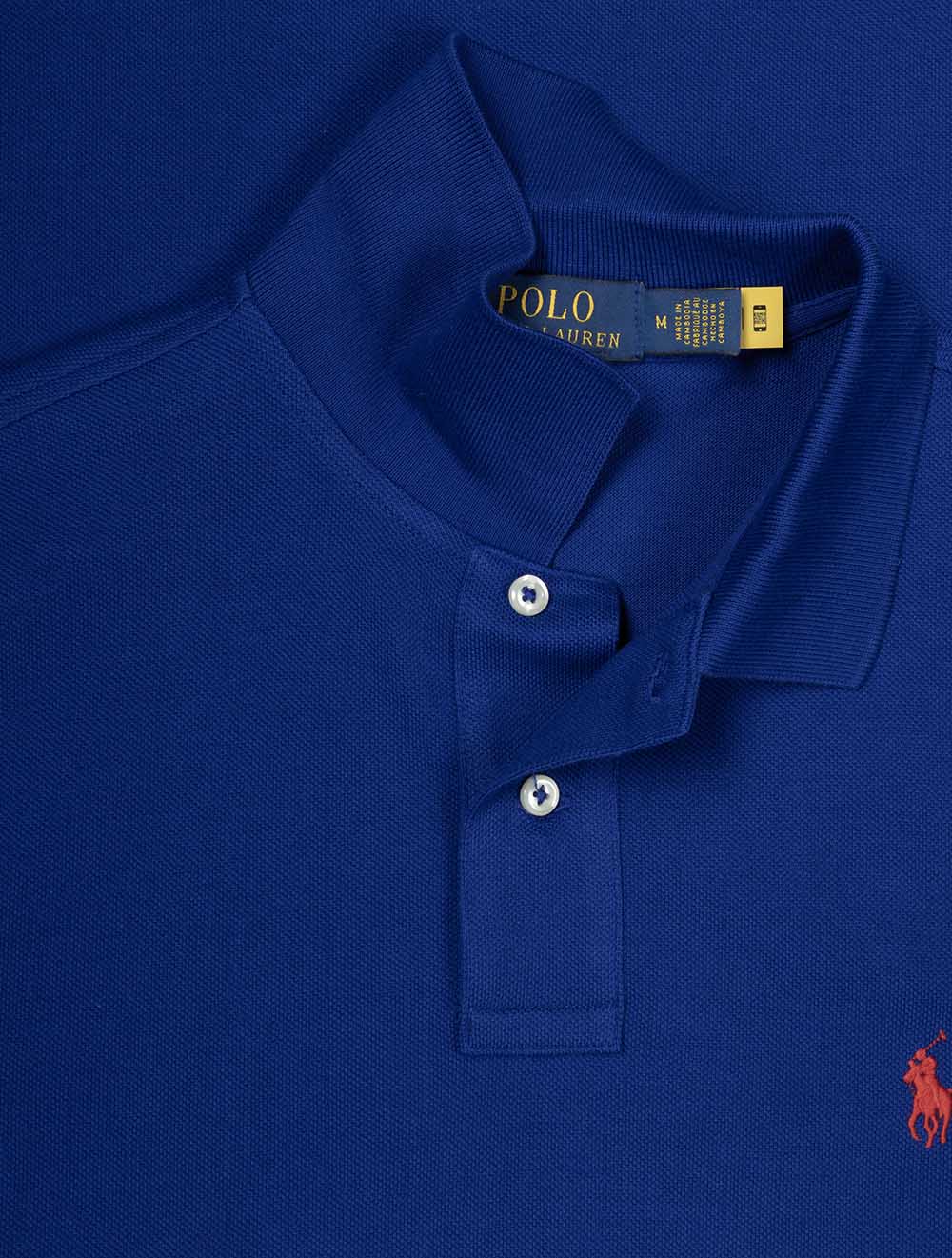 Basic Mesh Polo Shirt Blue