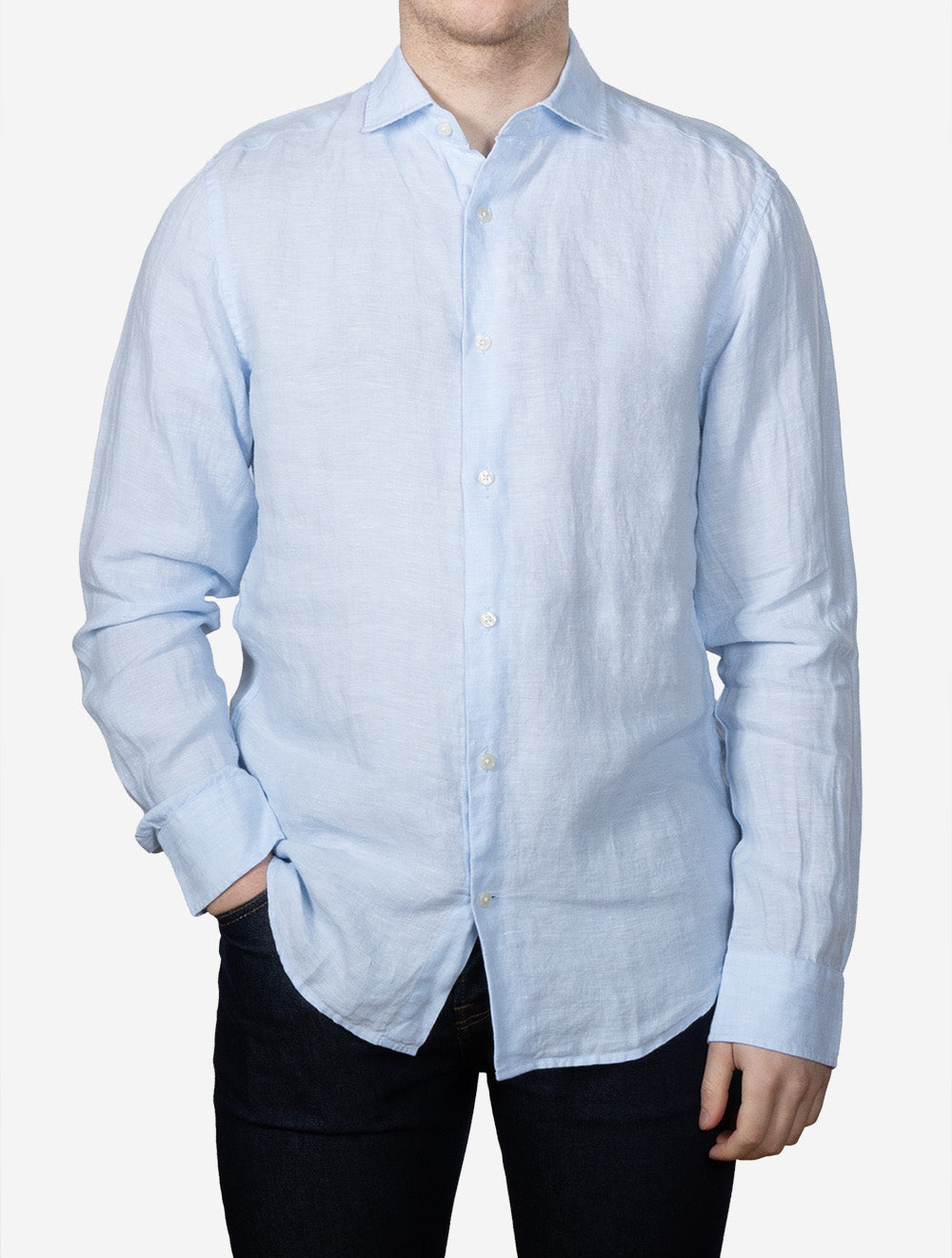 Regular Linen Shirt Sky Blue