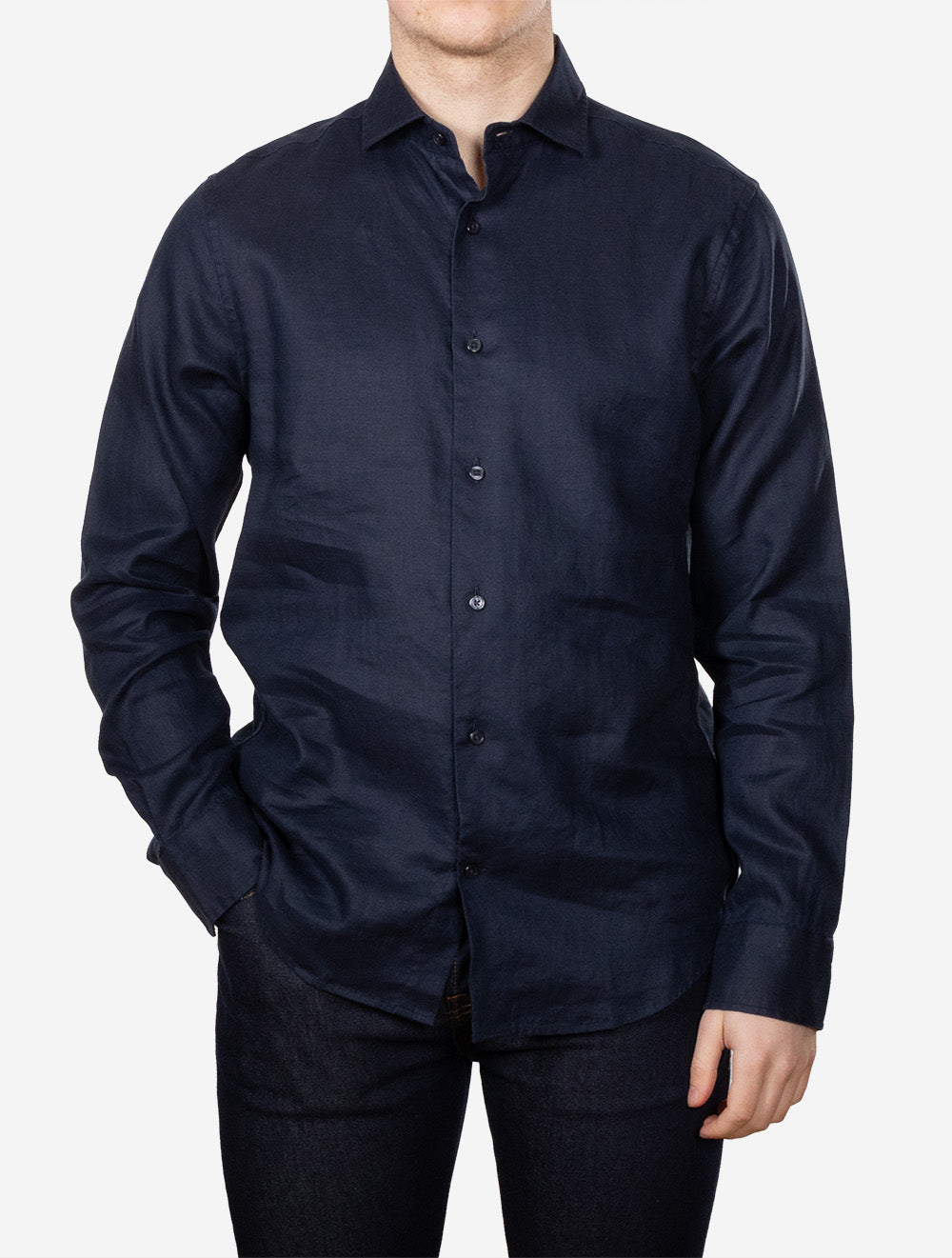 Regular Linen Shirt Evening Blue