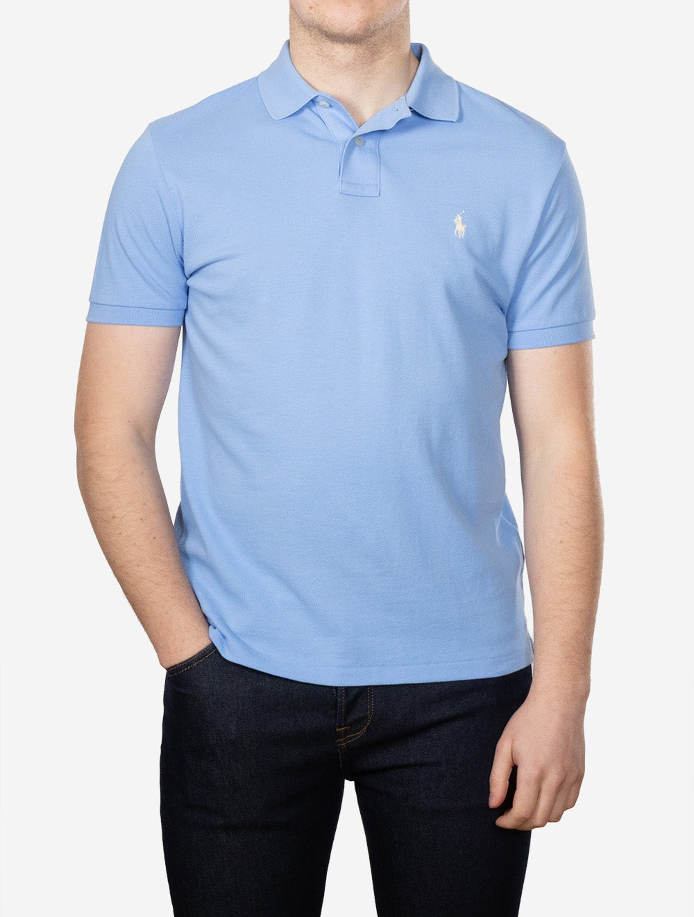Custom Slim Fit Polo Shirt Blue