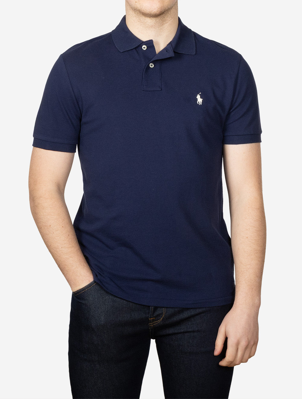 Custom Slim Fit Polo Shirt Navy