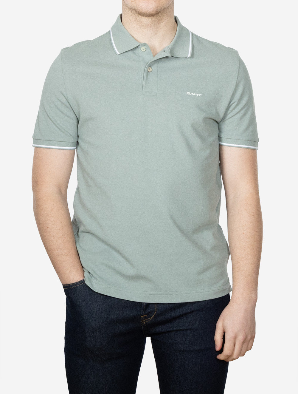 Tipping Short Sleeve Piqué Polo Ceramic Grey