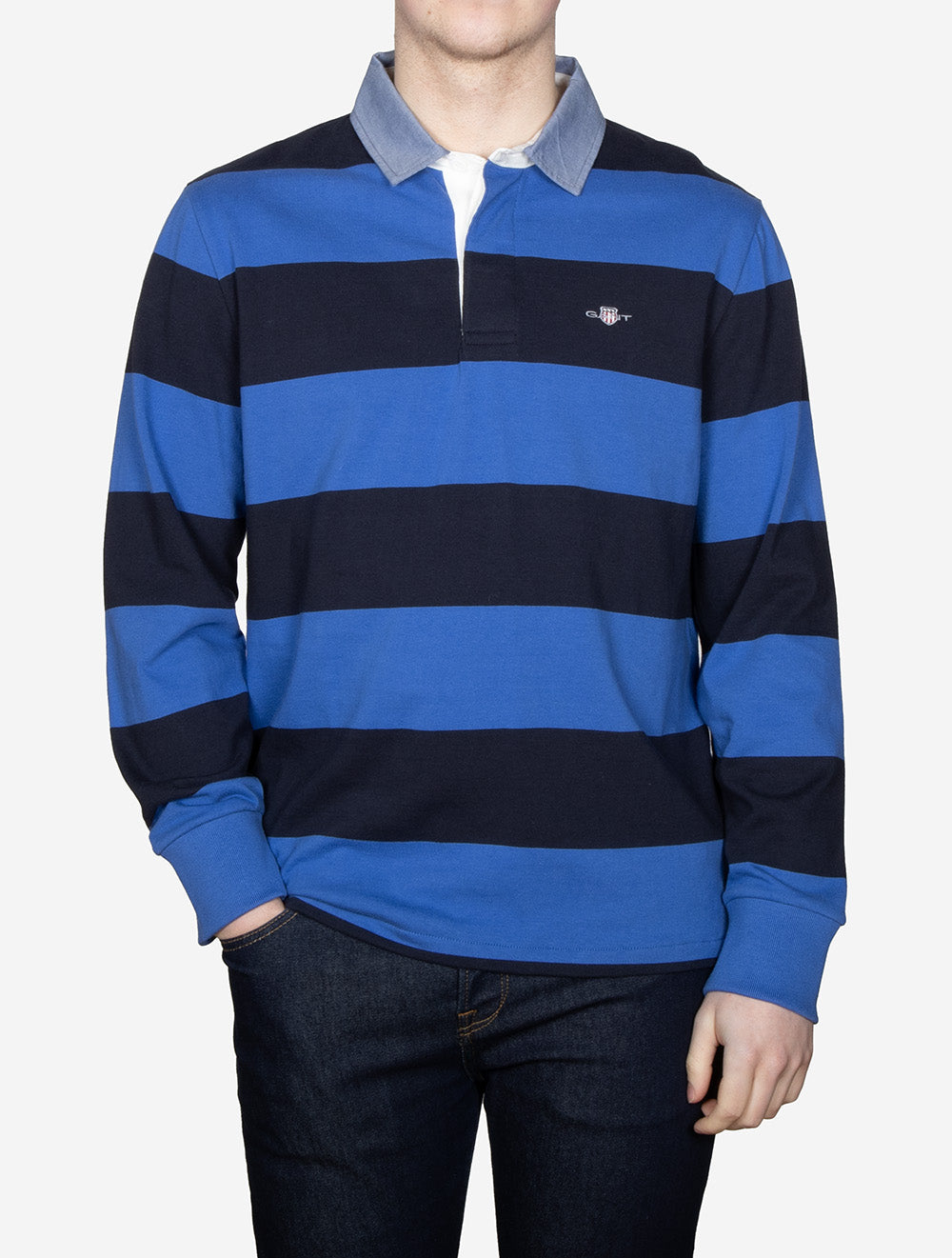 Regular Fit Chambray Stripe Heavy Rugger Royal Blue