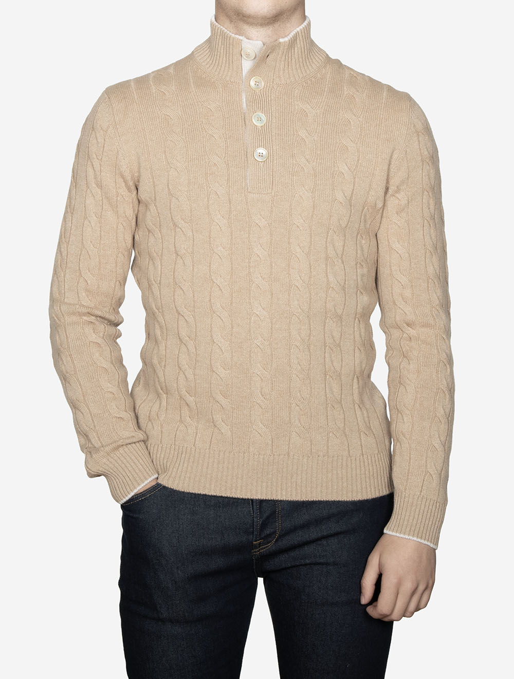 Cable Knit Knitwear Tan
