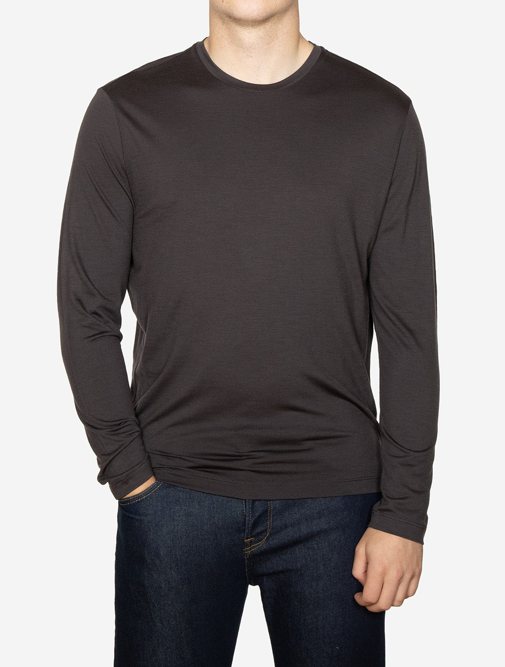 Long Sleeve T-Shirt Very Dark Brown