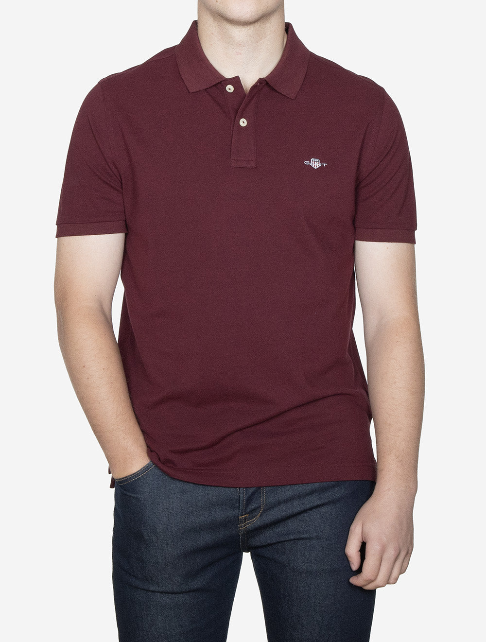 Contrast Piqué Regular Fit Polo Shirt Bordeaux Melange