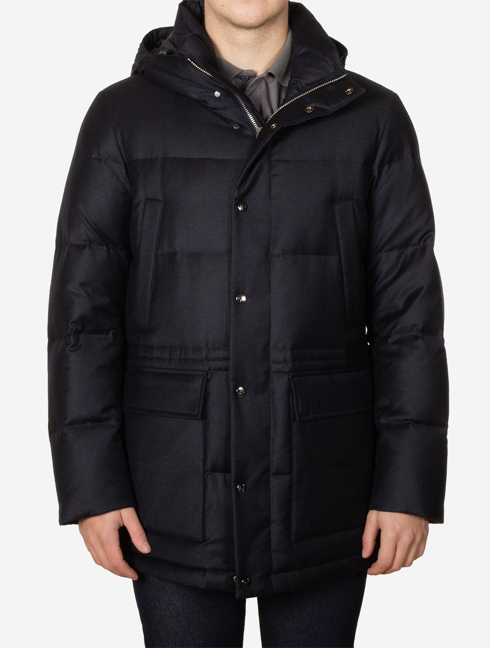 Loro Piana Storm System Hooded Coat Navy