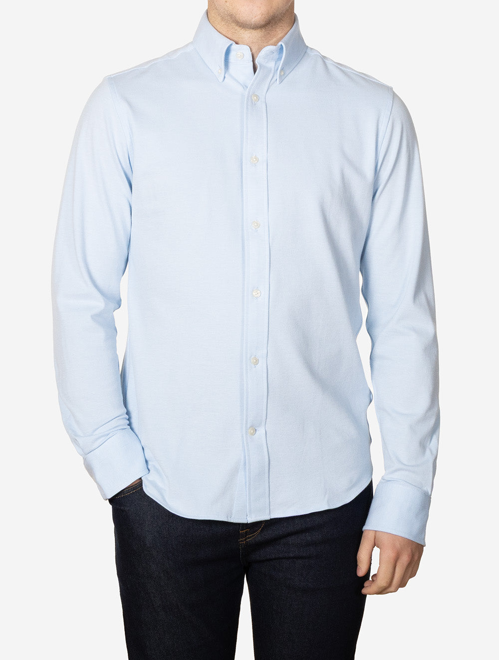Regular Jersey Piqué Stretch Shirt Capri Blue