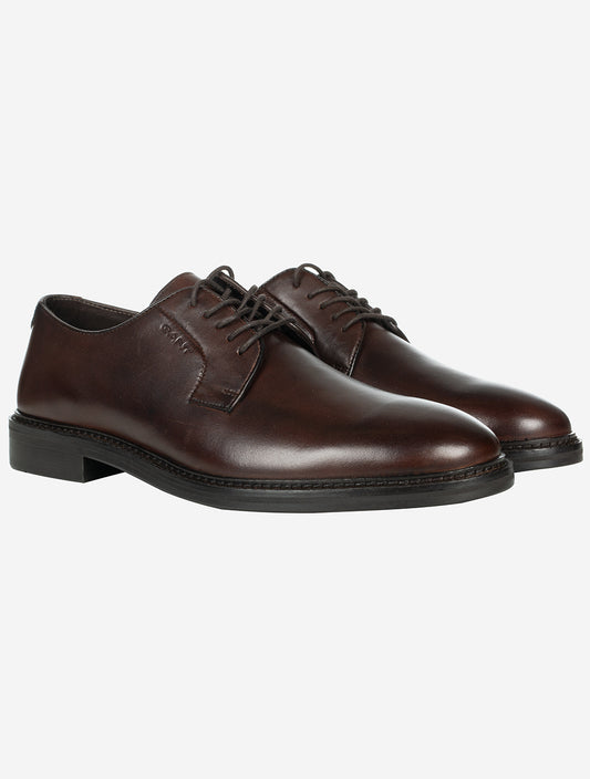 Bidford Leather Low Lace Shoe Brown