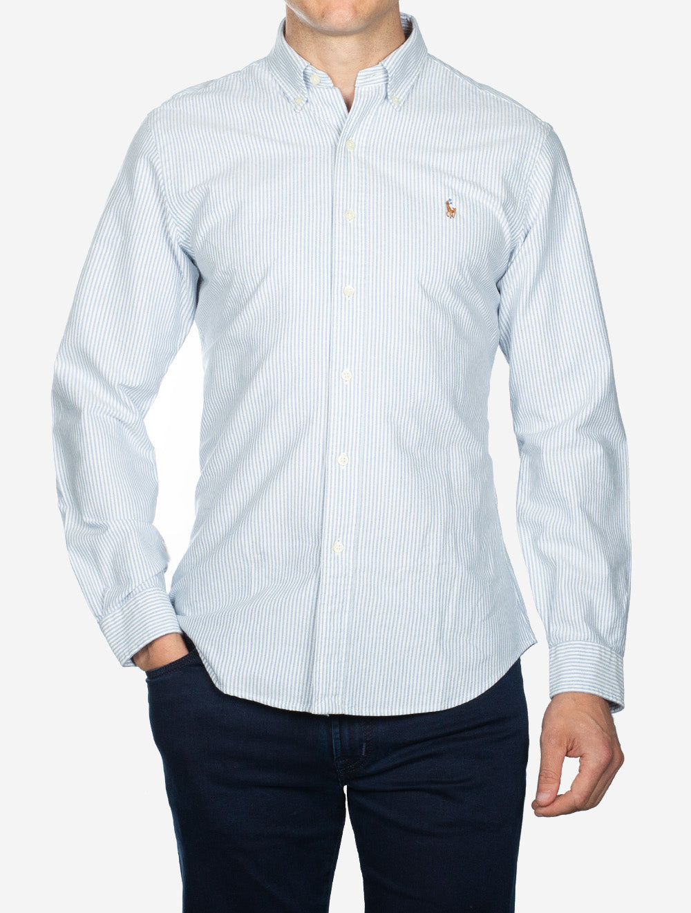 RL Custom Fit Oxford Shirt-Blue