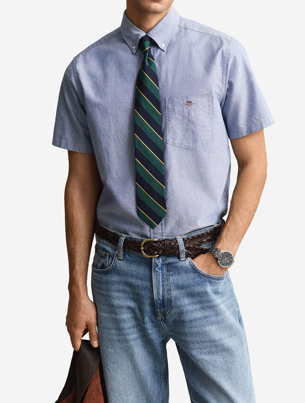 Regular Classic Oxford Short Sleeve Shirt College Blue